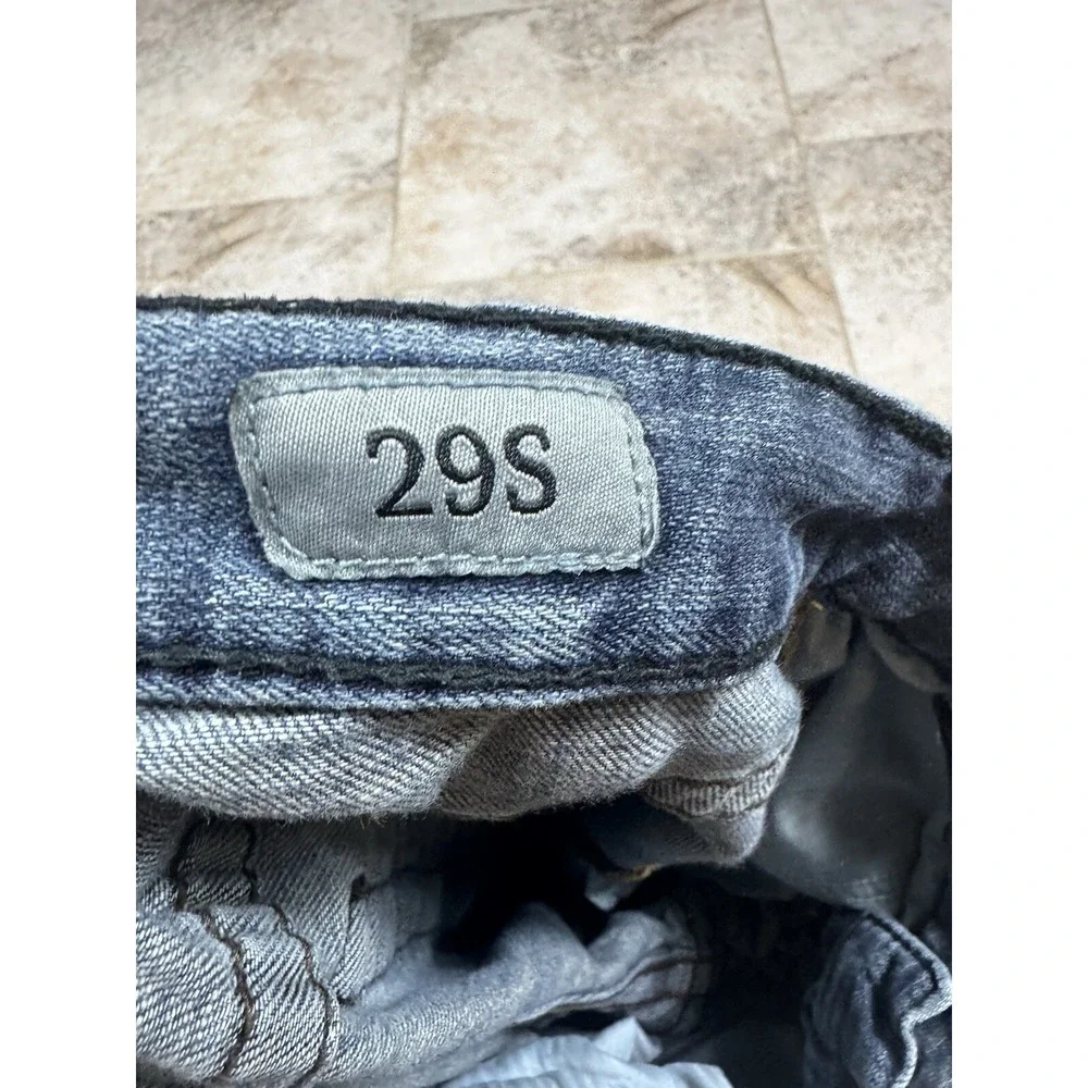 BKE‎ Denim Carter Jeans Men's 29S Blue Distressed Thick Stitch Straight Leg